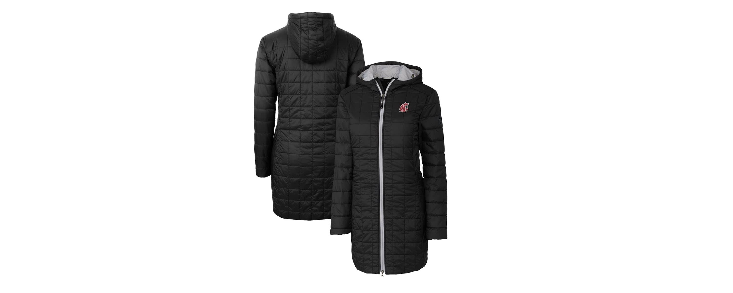 NCAA Washington State Cougars Rainier Primaloft Eco Hooded Long Coat