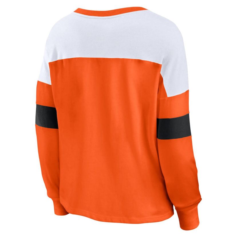 NHL Fanatics Philadelphia Flyers Take the Shot Long Sleeve Lace-Up V-Neck T-Shirt