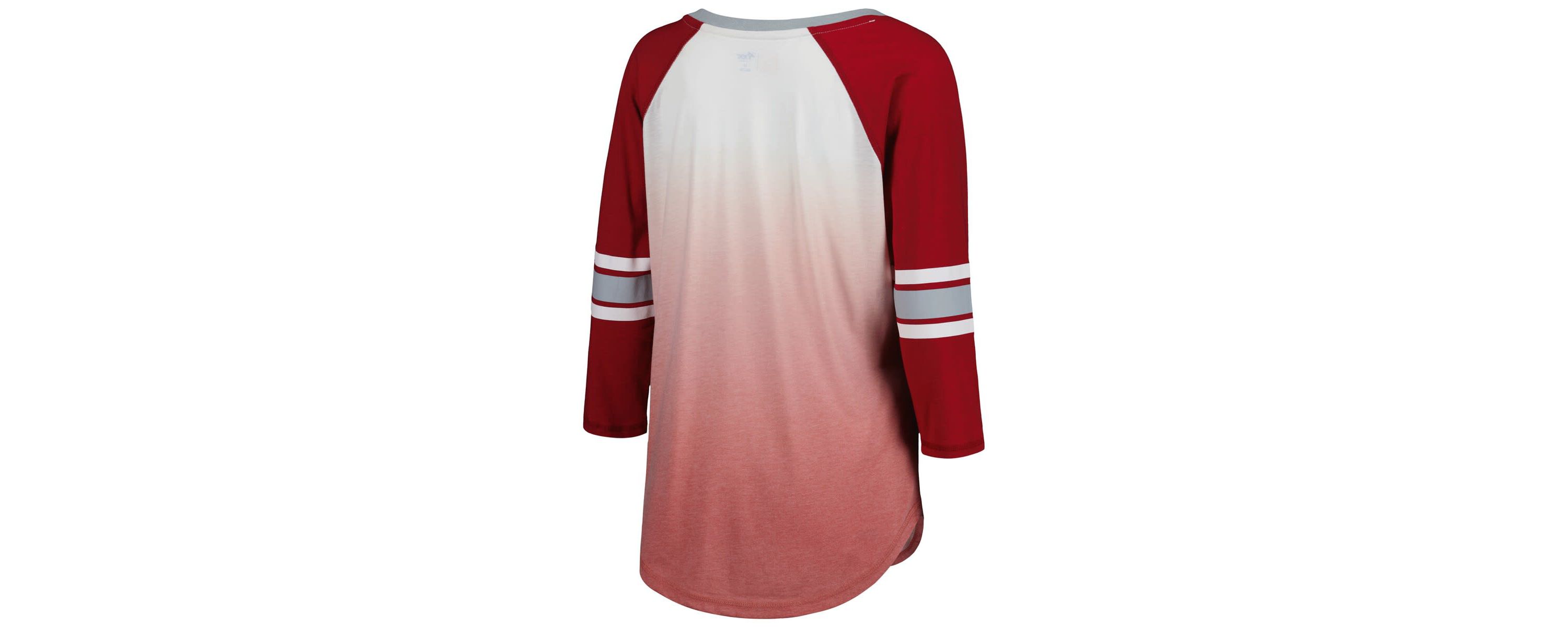 Alabama Crimson Tide NCAA Alabama Tide Lead Off Ombre Raglan 3/4-Sleeve V-Neck T-Shirt