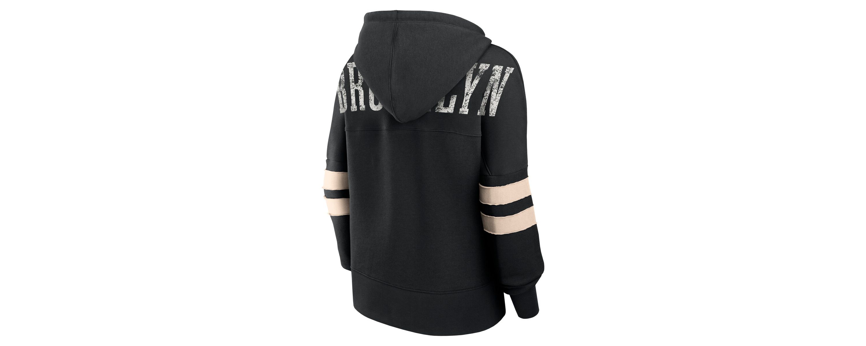 NBA Fanatics Brooklyn Nets Bold Move Dolman V-Neck High Hip Hoodie