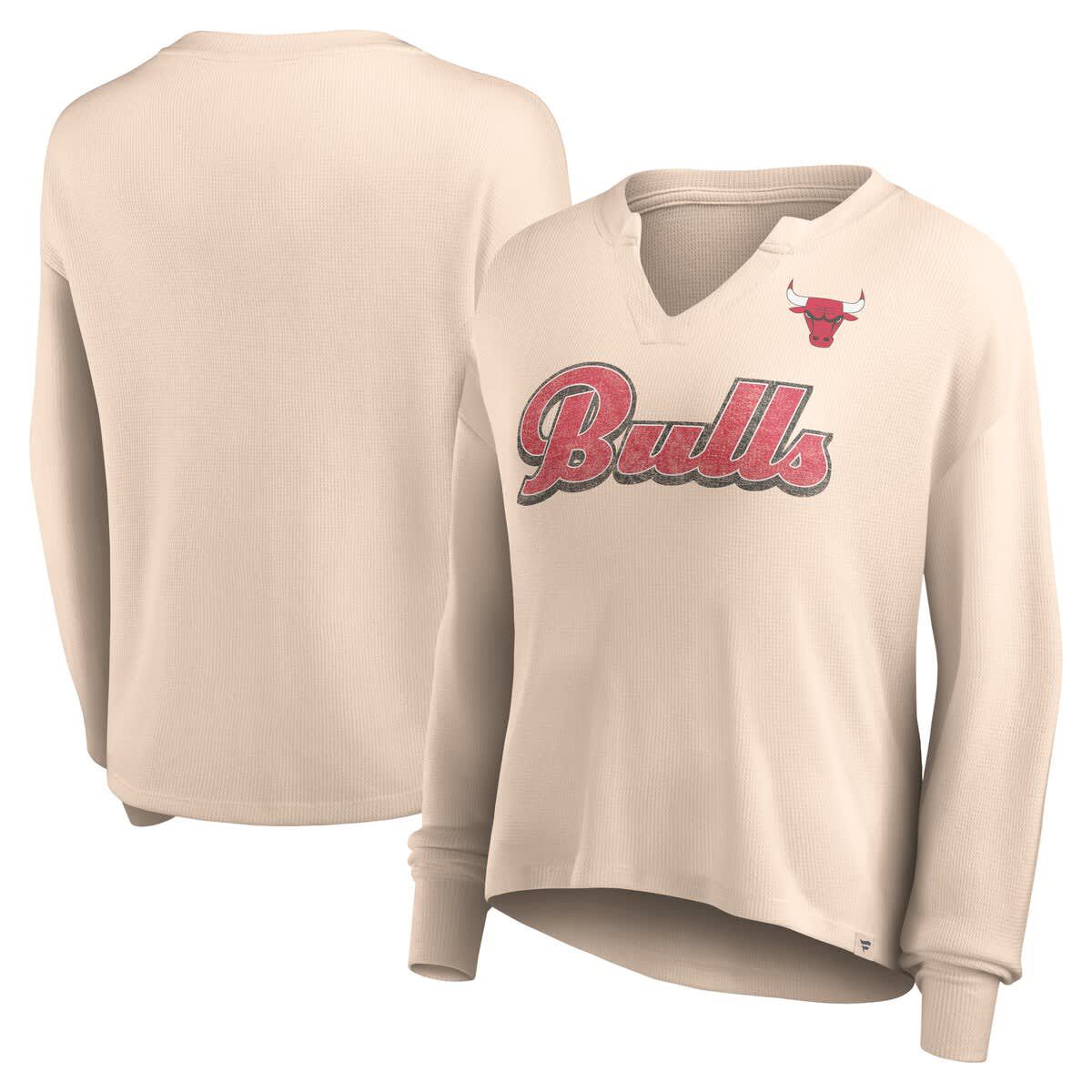 NBA Fanatics Chicago Bulls Go For It Long Sleeve Notch Neck T-Shirt