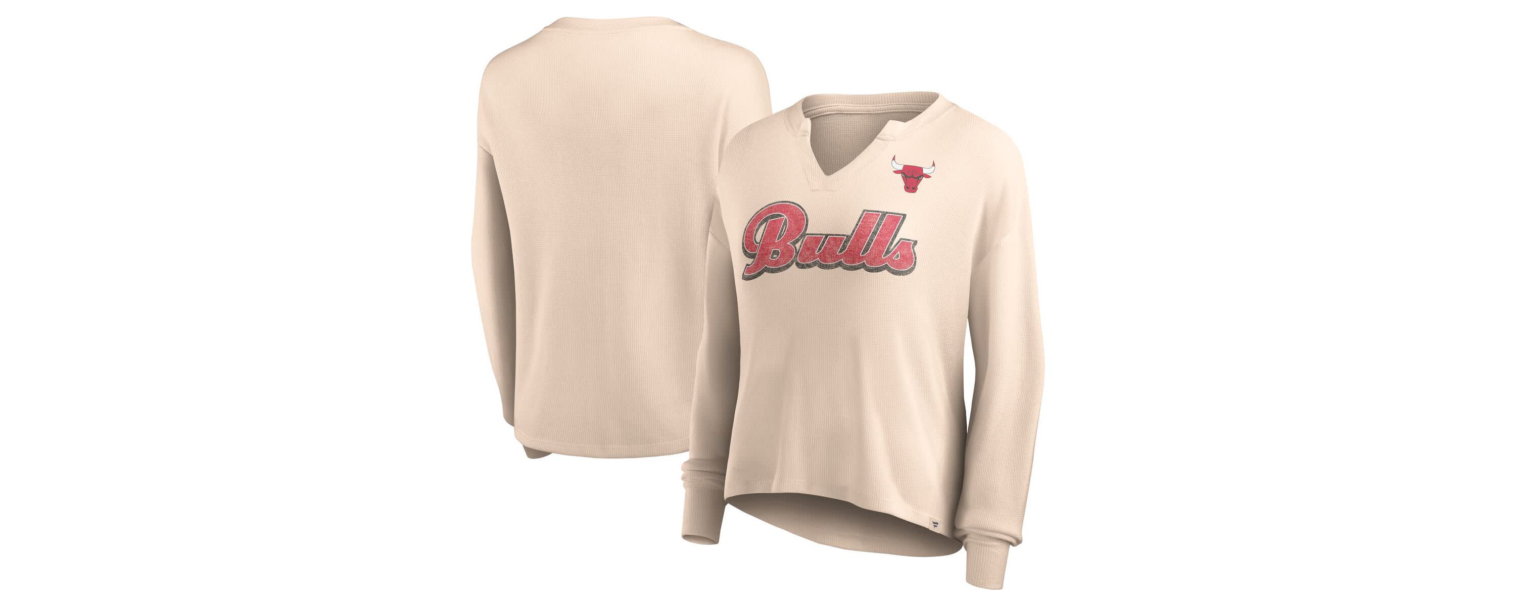 NBA Fanatics Chicago Bulls Go For It Long Sleeve Notch Neck T-Shirt