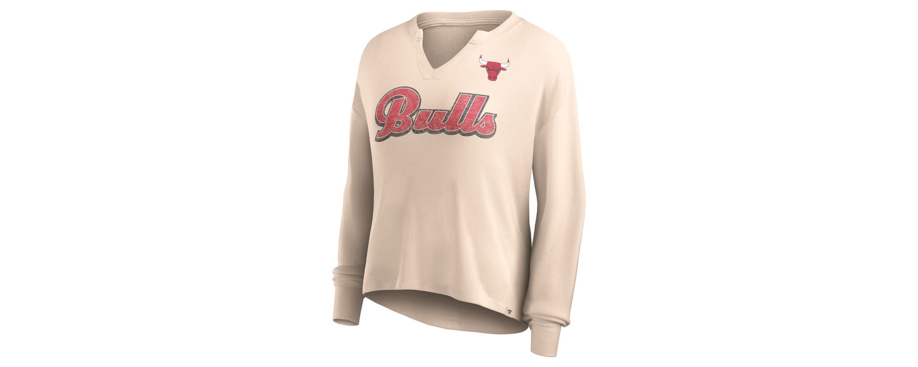 NBA Fanatics Chicago Bulls Go For It Long Sleeve Notch Neck T-Shirt