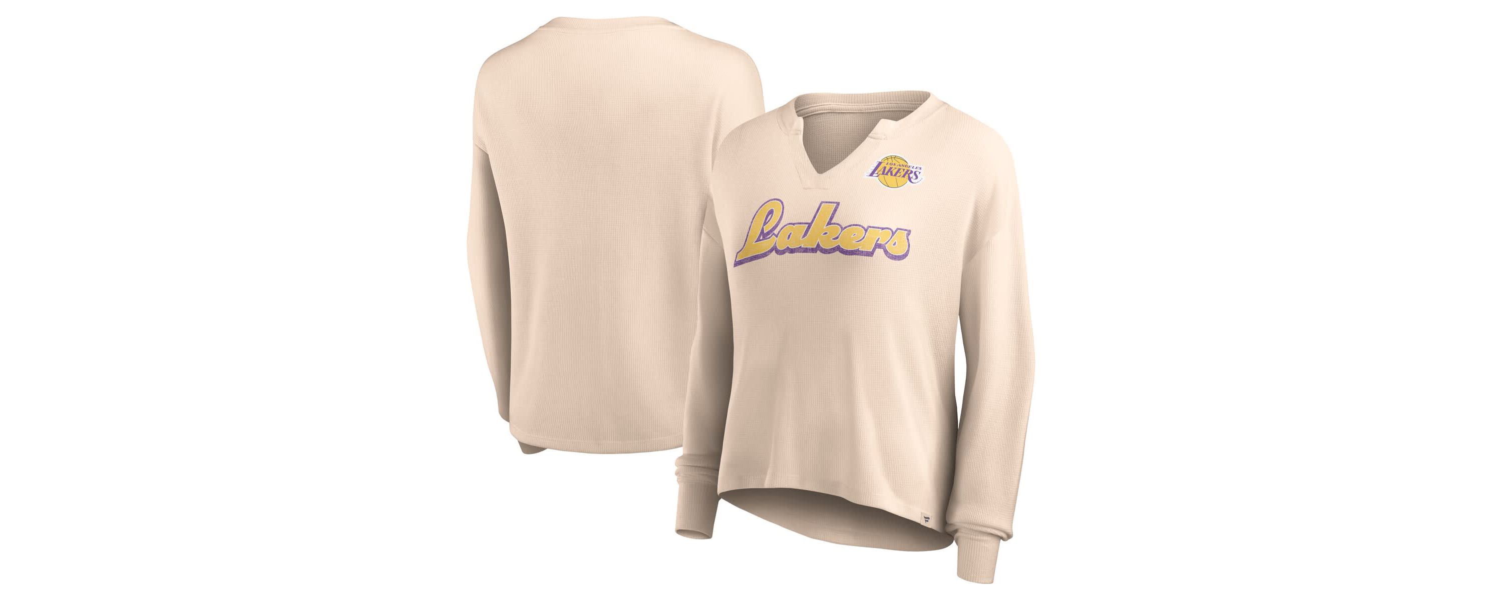 NBA Fanatics Los Angeles Lakers Go For It Long Sleeve Notch Neck T-Shirt