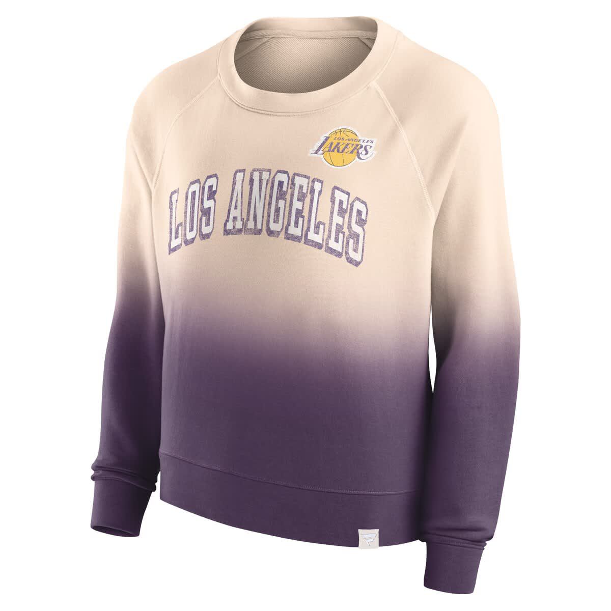 NBA Fanatics Tan/Purple Los Angeles Lakers Lounge Arch Raglan Pullover Sweatshirt