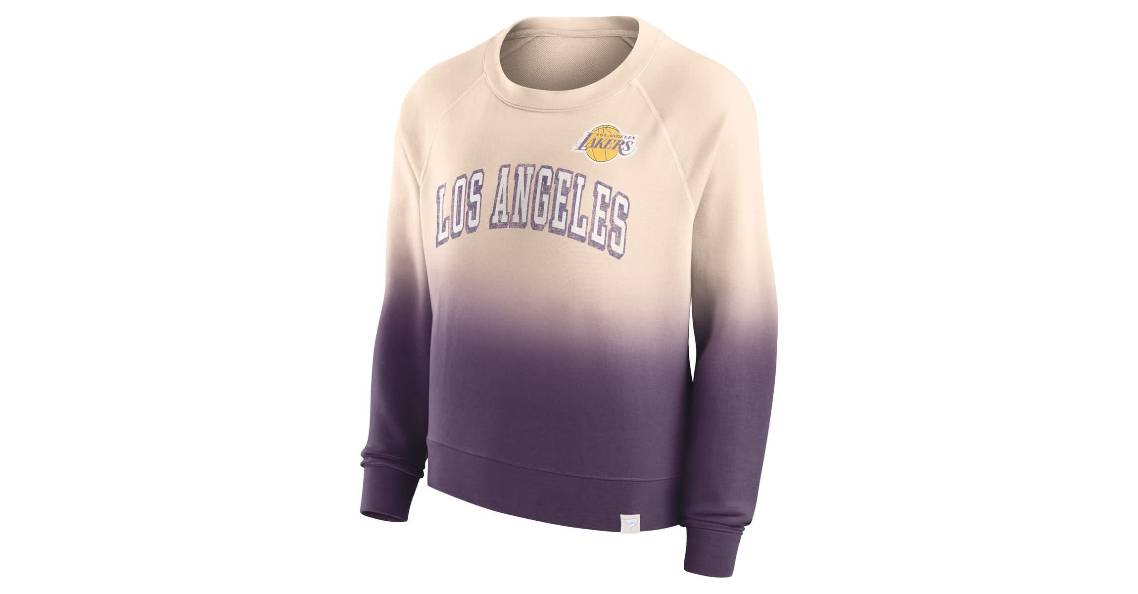NBA Fanatics Tan/Purple Los Angeles Lakers Lounge Arch Raglan Pullover Sweatshirt