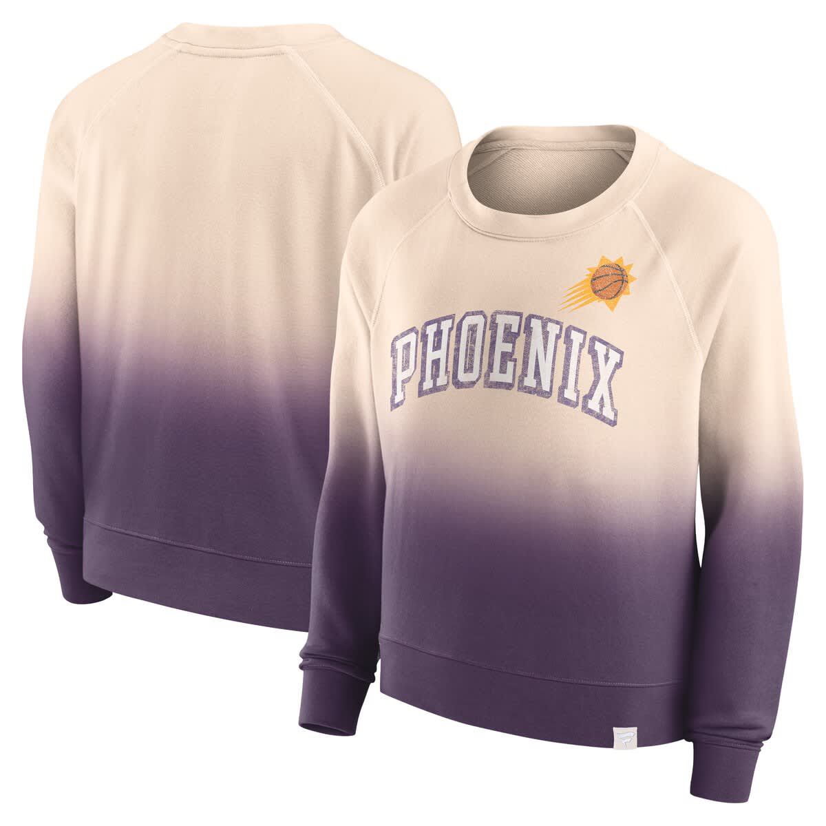 NBA Fanatics Tan/Purple Phoenix Suns Lounge Arch Raglan Pullover Sweatshirt