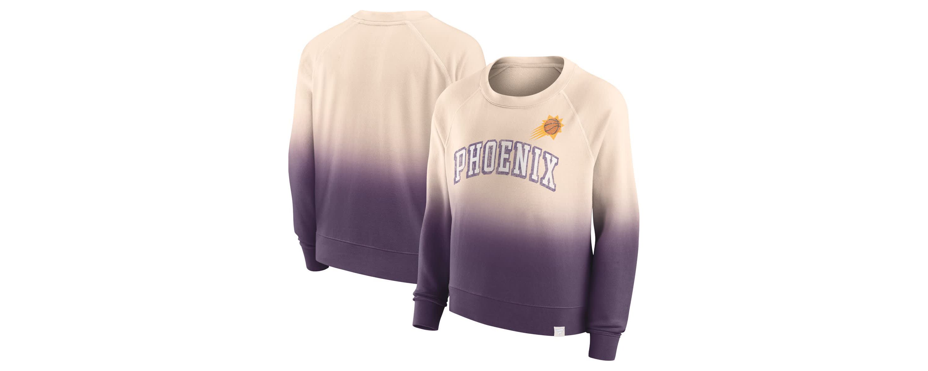 NBA Fanatics Tan/Purple Phoenix Suns Lounge Arch Raglan Pullover Sweatshirt