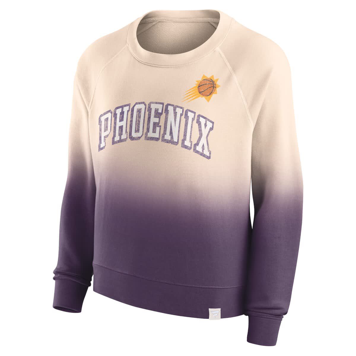 NBA Fanatics Tan/Purple Phoenix Suns Lounge Arch Raglan Pullover Sweatshirt