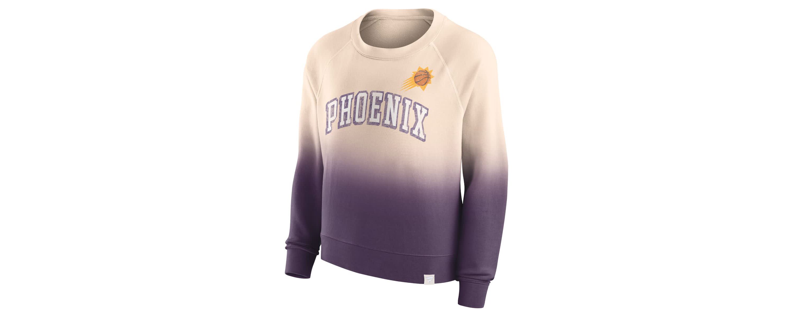 NBA Fanatics Tan/Purple Phoenix Suns Lounge Arch Raglan Pullover Sweatshirt
