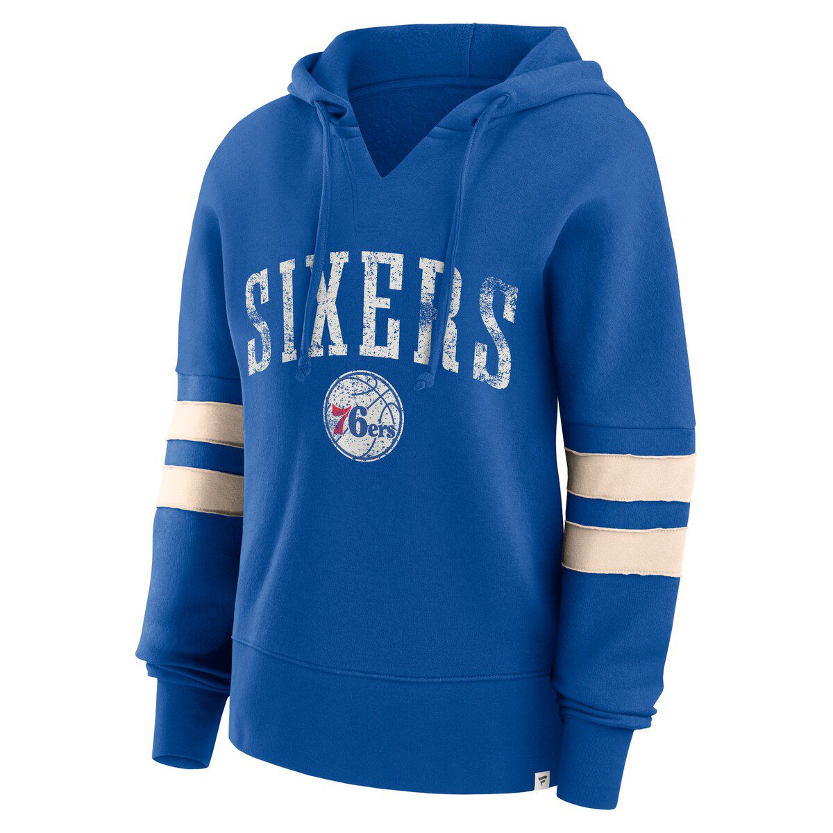NBA Fanatics Philadelphia 76ers Bold Move Dolman V-Neck High Hip Hoodie