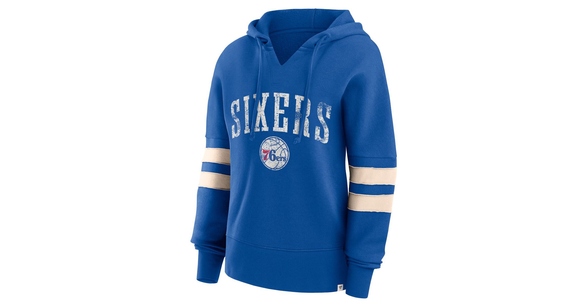 NBA Fanatics Philadelphia 76ers Bold Move Dolman V-Neck High Hip Hoodie