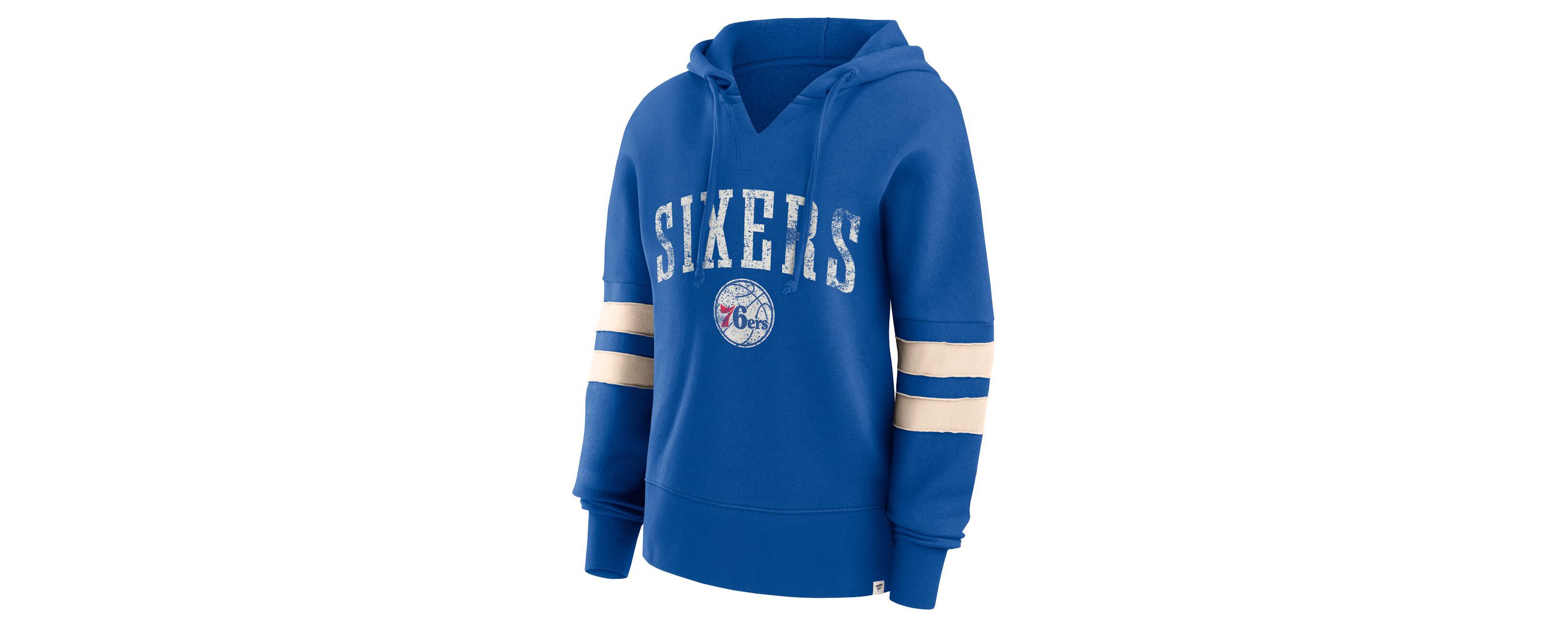 NBA Fanatics Philadelphia 76ers Bold Move Dolman V-Neck High Hip Hoodie