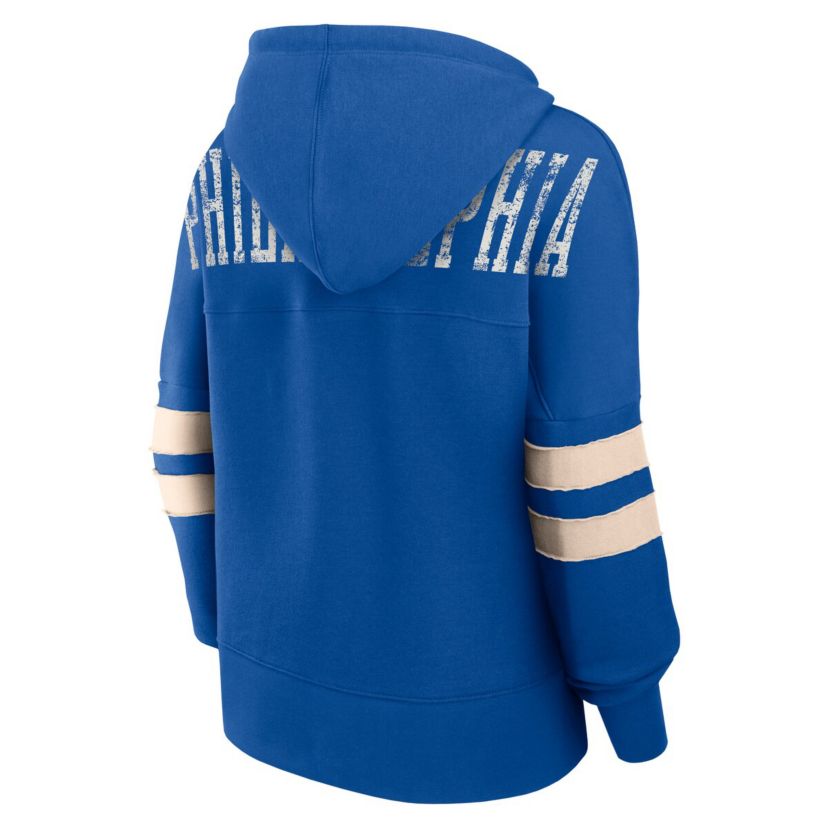 NBA Fanatics Philadelphia 76ers Bold Move Dolman V-Neck High Hip Hoodie