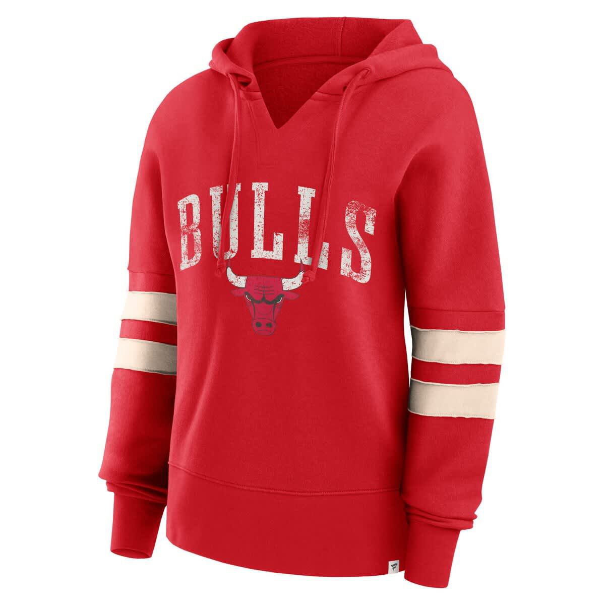 NBA Fanatics Chicago Bulls Bold Move Dolman V-Neck High Hip Hoodie