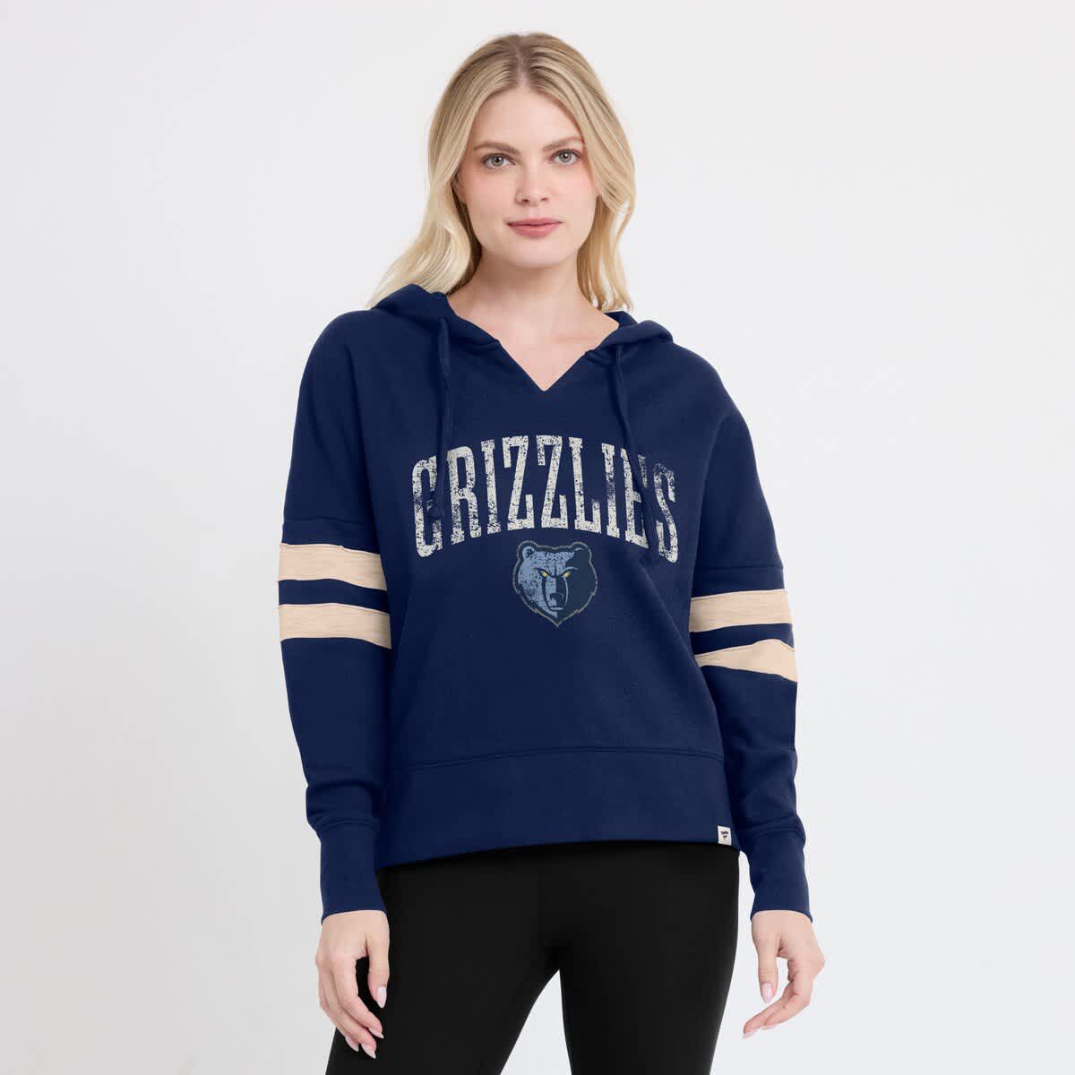 NBA Fanatics Memphis Grizzlies Bold Move Dolman V-Neck High Hip Hoodie