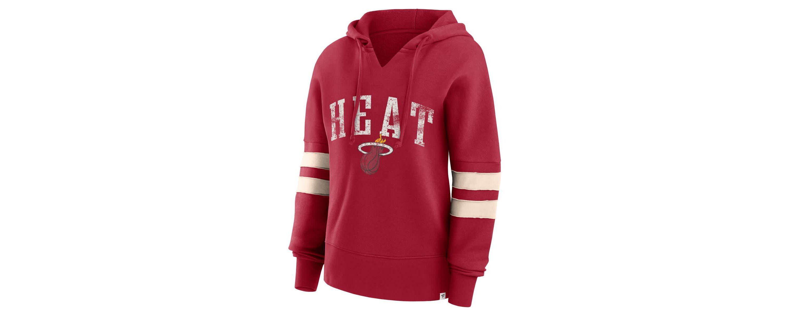 NBA Fanatics Miami Heat Bold Move Dolman V-Neck High Hip Hoodie