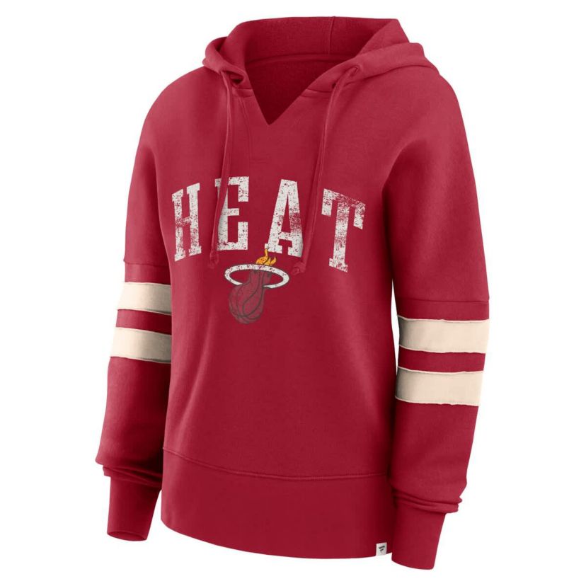NBA Fanatics Miami Heat Bold Move Dolman V-Neck High Hip Hoodie