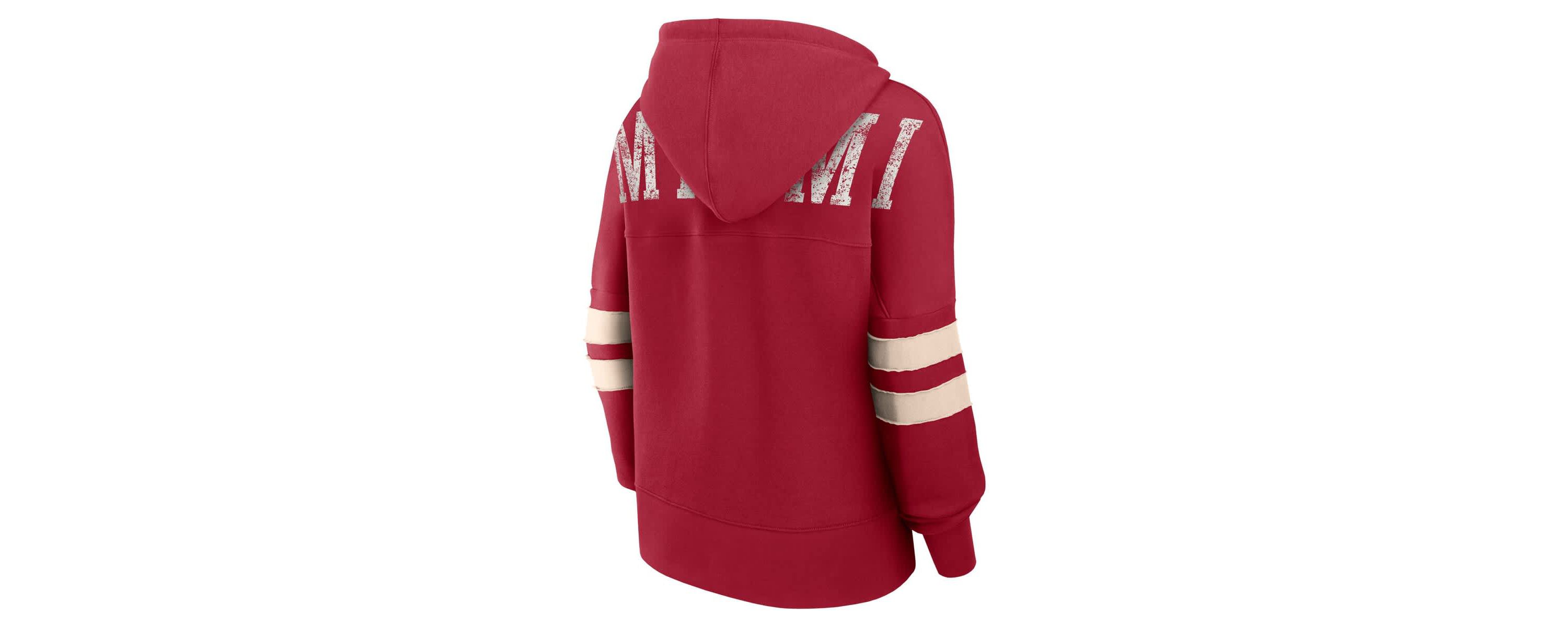 NBA Fanatics Miami Heat Bold Move Dolman V-Neck High Hip Hoodie