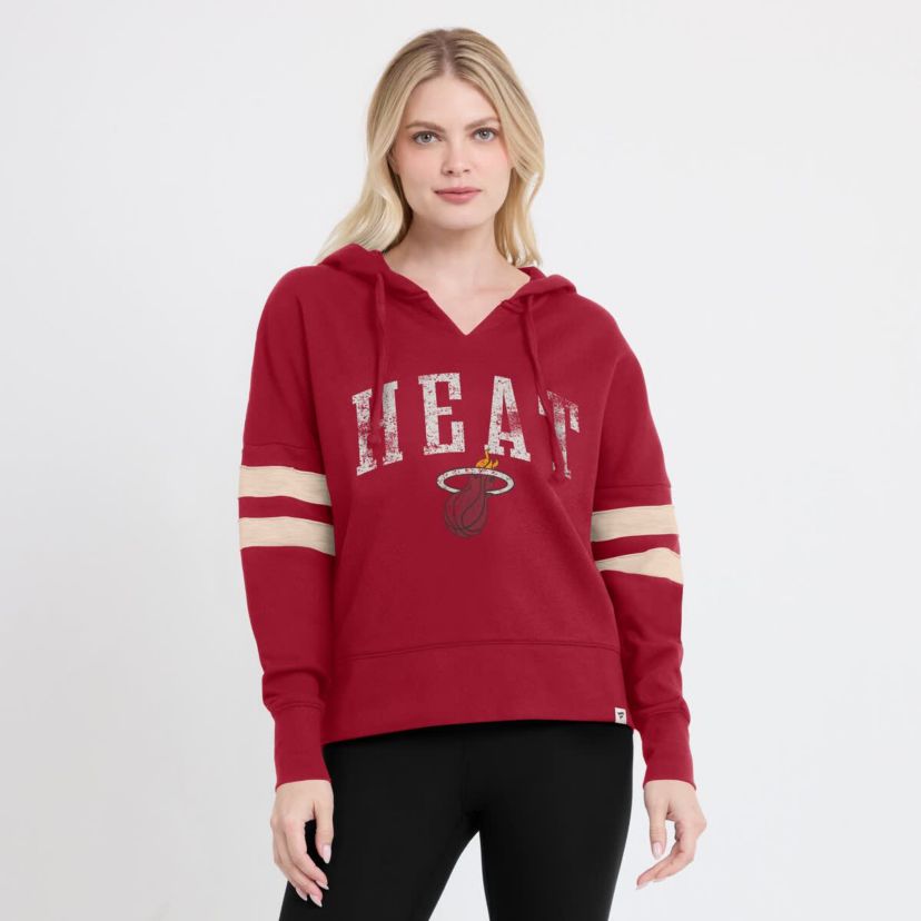 NBA Fanatics Miami Heat Bold Move Dolman V-Neck High Hip Hoodie