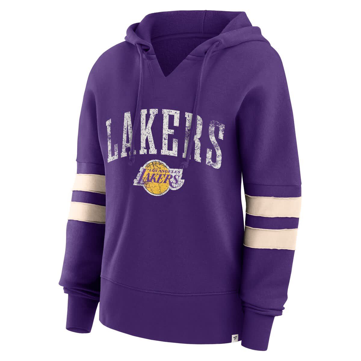 NBA Fanatics Los Angeles Lakers Bold Move Dolman V-Neck High Hip Hoodie