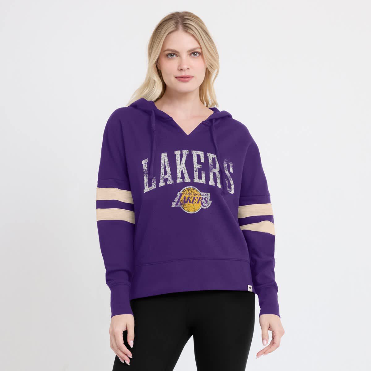 NBA Fanatics Los Angeles Lakers Bold Move Dolman V-Neck High Hip Hoodie