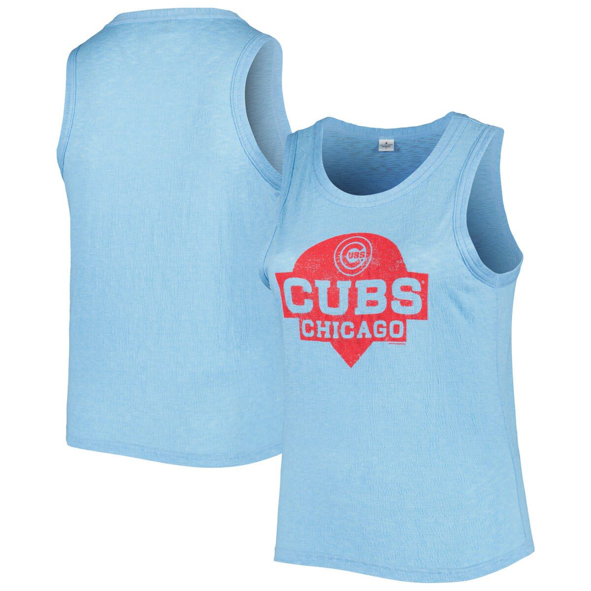 MLB Chicago Cubs Plus Size High Neck Tri-Blend Tank Top