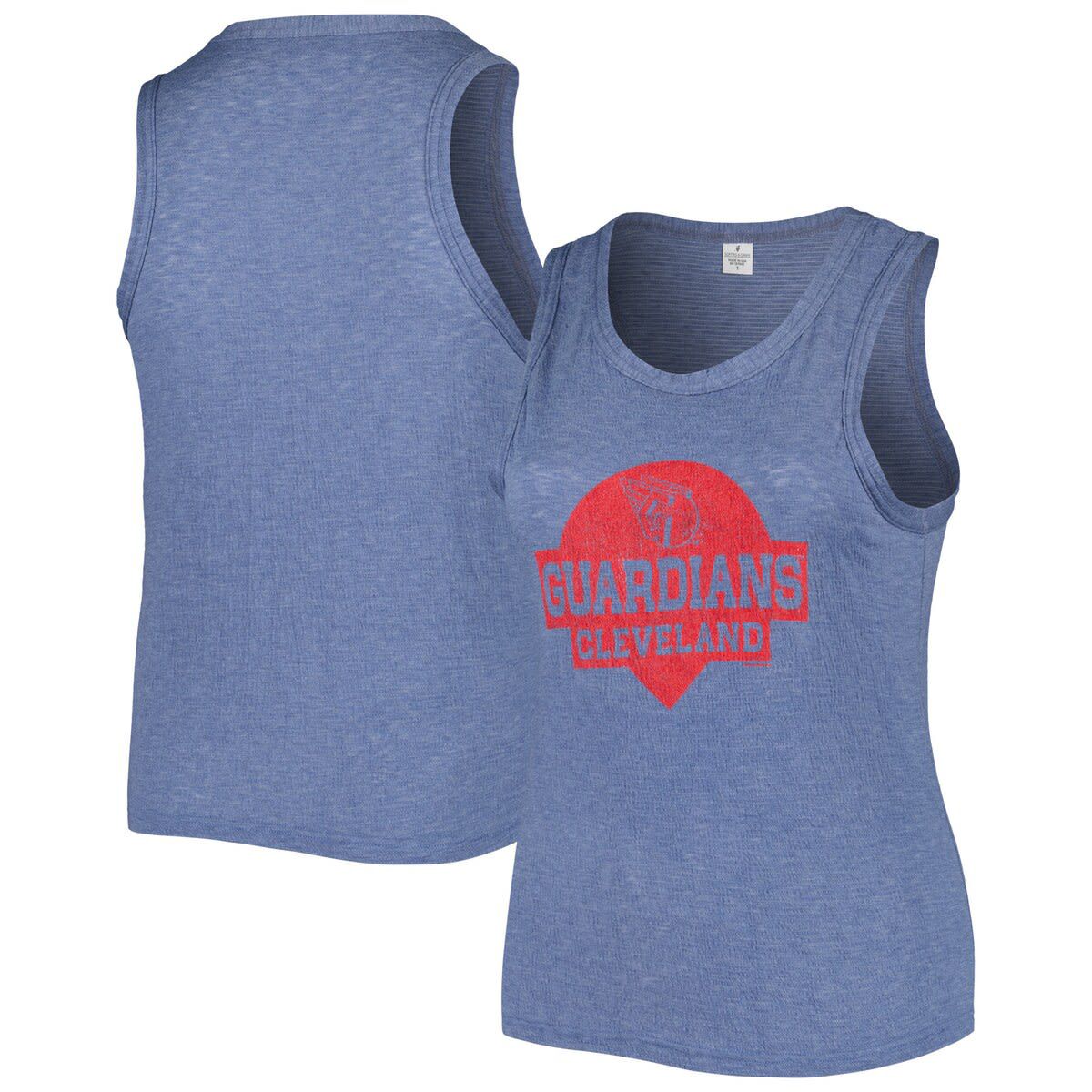 MLB Cleveland Guardians Plus Size High Neck Tri-Blend Tank Top