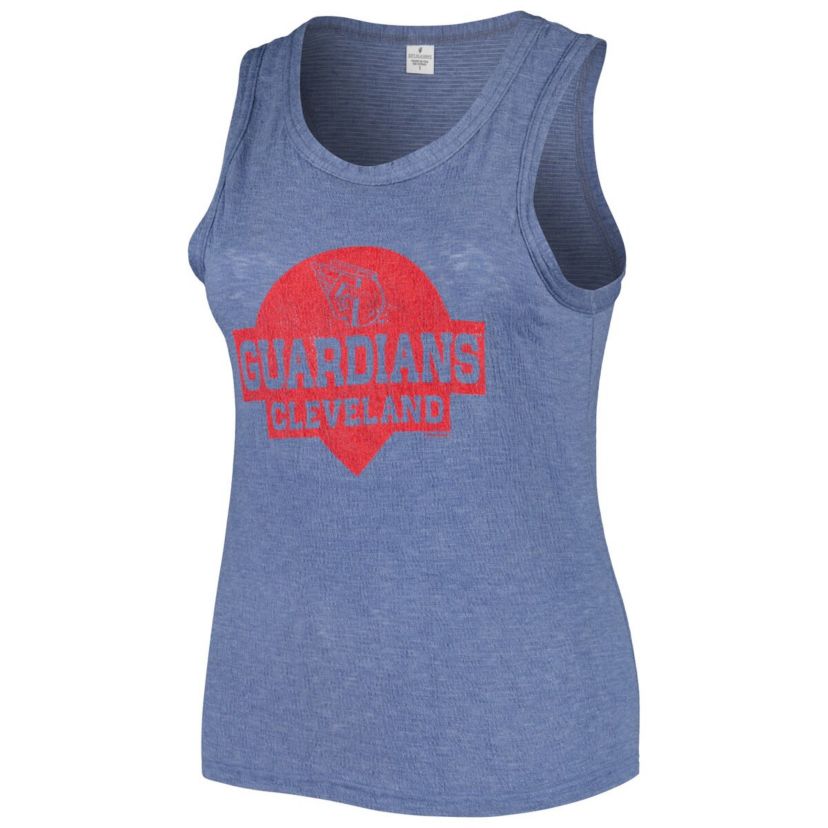 MLB Cleveland Guardians Plus Size High Neck Tri-Blend Tank Top