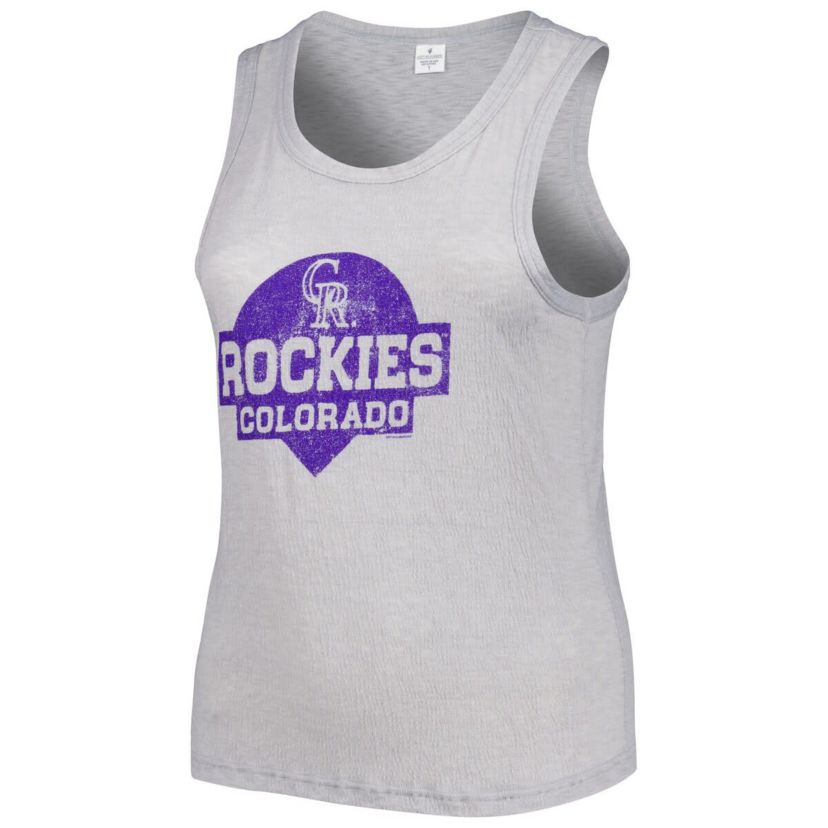 MLB Colorado Rockies Plus Size High Neck Tri-Blend Tank Top