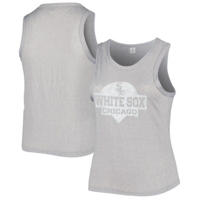 Soft as a Grape Chicago White Sox MLB Chicago Sox Plus Size High Neck Tri-Blend Tank Top