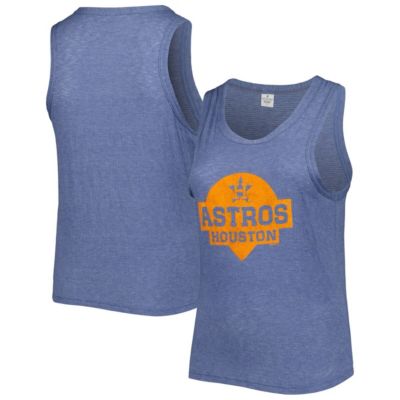 Soft as a Grape MLB Houston Astros Plus Size High Neck Tri-Blend Tank Top