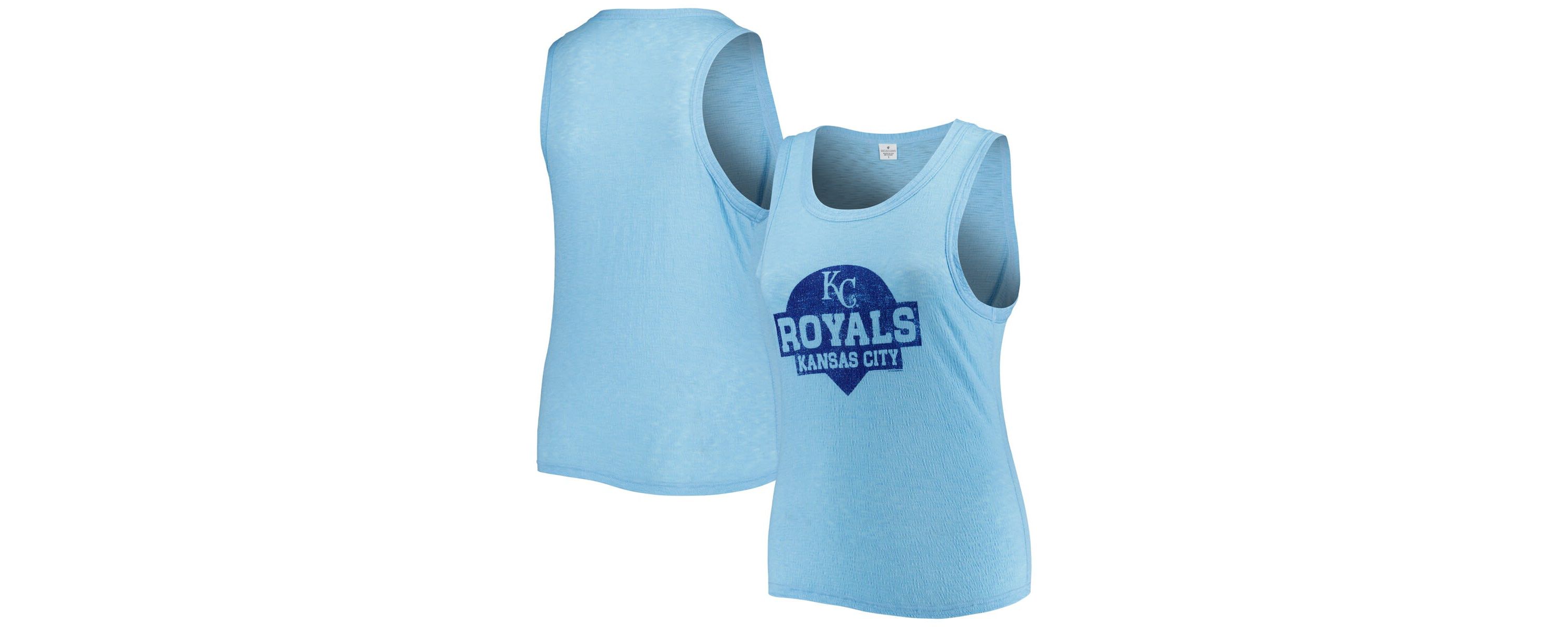 MLB Kansas City Royals Plus Size High Neck Tri-Blend Tank Top
