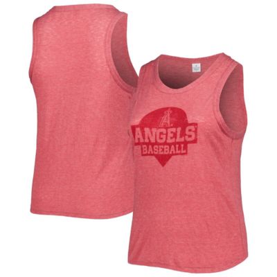 Soft as a Grape MLB Los Angeles Angels Plus Size High Neck Tri-Blend Tank Top