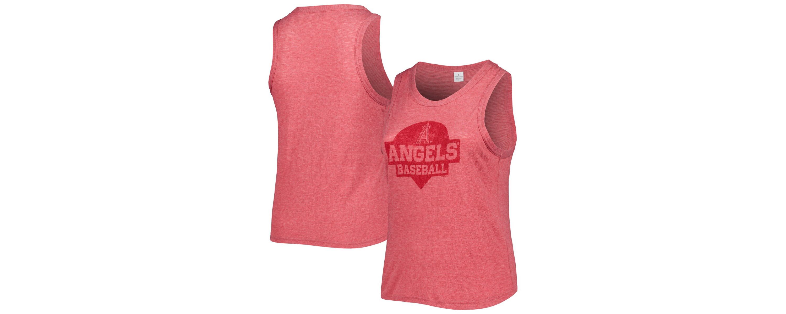 MLB Los Angeles Angels Plus Size High Neck Tri-Blend Tank Top