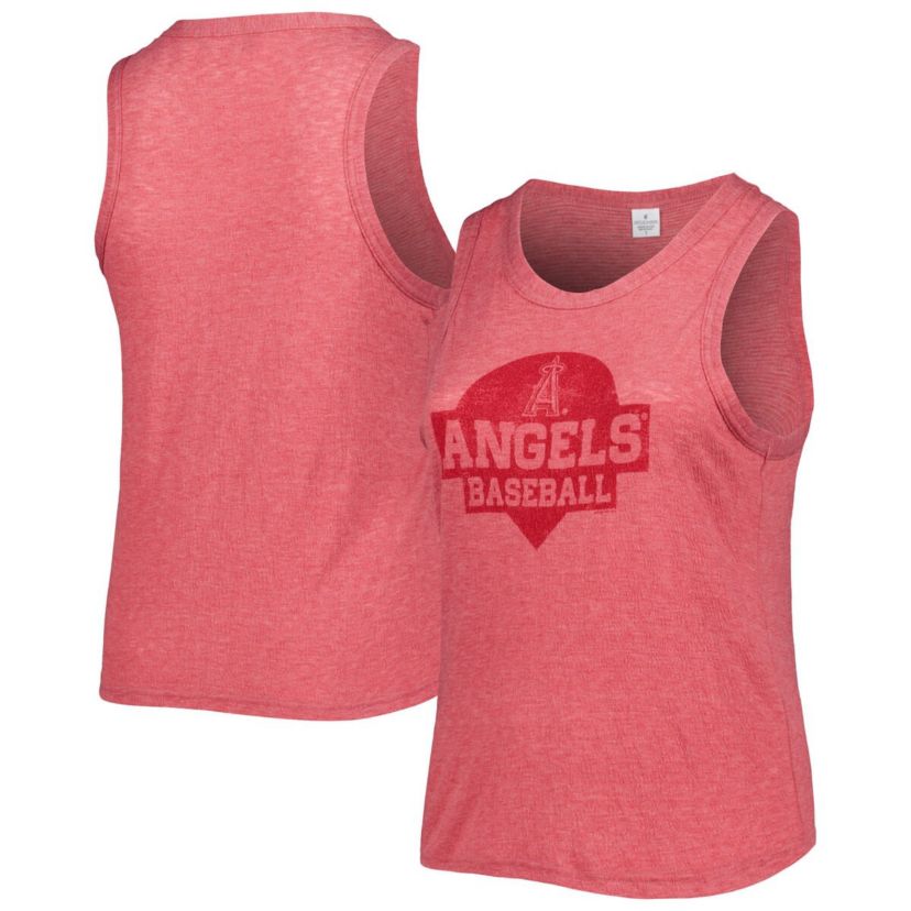 MLB Los Angeles Angels Plus Size High Neck Tri-Blend Tank Top