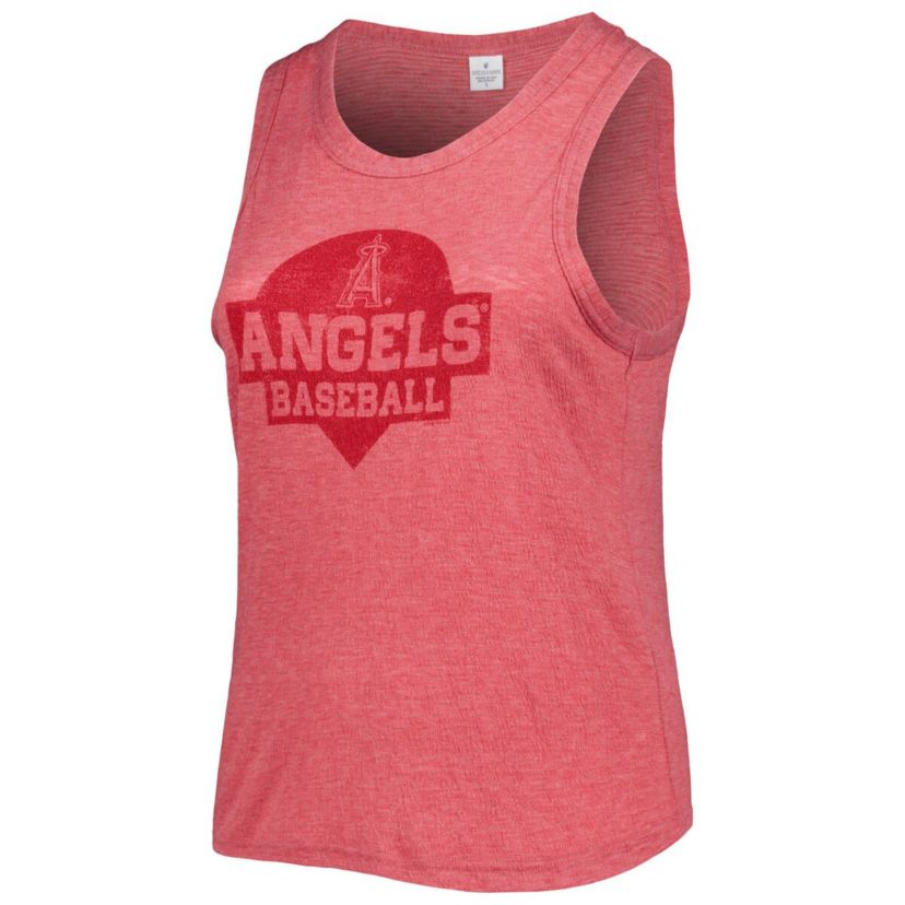 MLB Los Angeles Angels Plus Size High Neck Tri-Blend Tank Top
