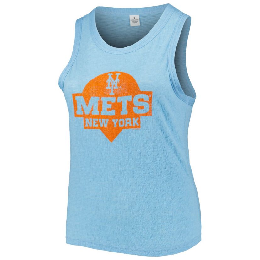 MLB Light New York Mets Plus Size High Neck Tri-Blend Tank Top
