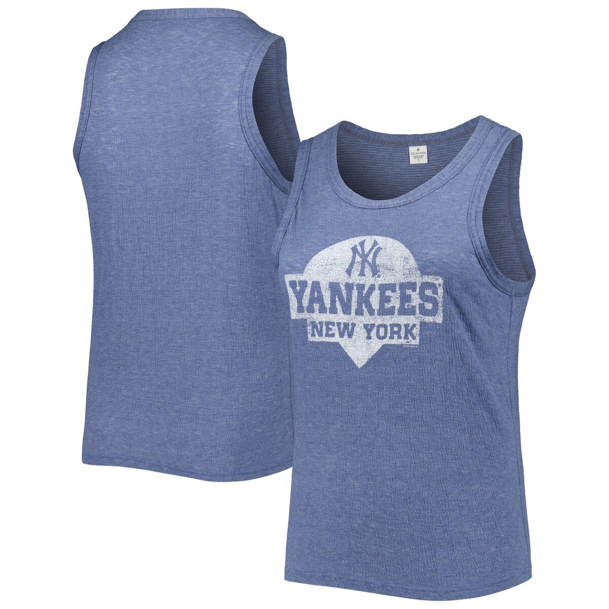 MLB New York Yankees Plus Size High Neck Tri-Blend Tank Top