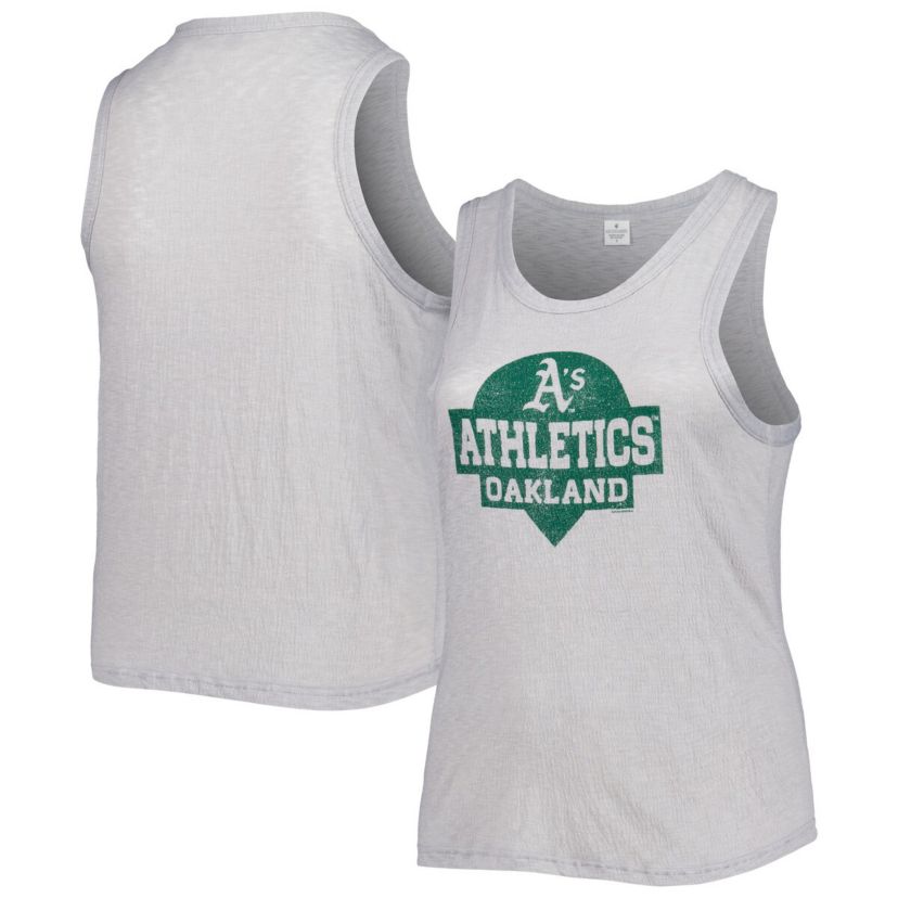 MLB Oakland Athletics Plus Size High Neck Tri-Blend Tank Top