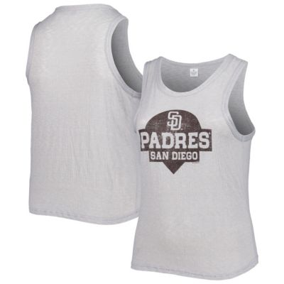 Soft as a Grape MLB San Diego Padres Plus Size High Neck Tri-Blend Tank Top
