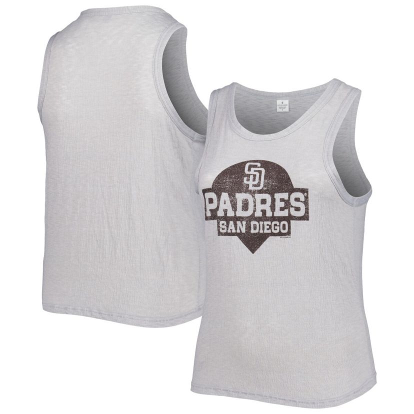 MLB San Diego Padres Plus Size High Neck Tri-Blend Tank Top