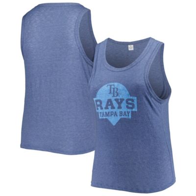 Soft as a Grape MLB Tampa Bay Rays Plus Size High Neck Tri-Blend Tank Top