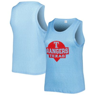 Soft as a Grape MLB Texas Rangers Plus Size High Neck Tri-Blend Tank Top