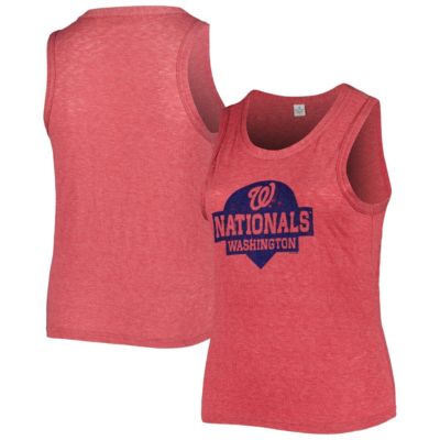 Soft as a Grape MLB Washington Nationals Plus Size High Neck Tri-Blend Tank Top