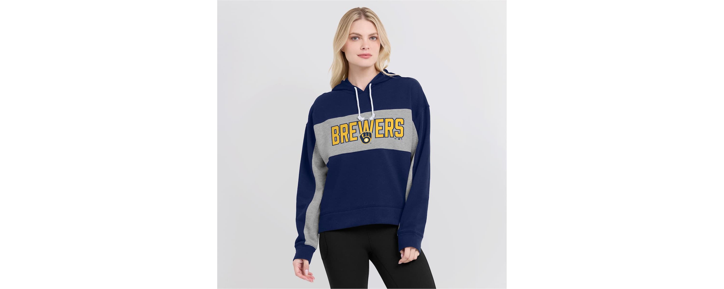 MLB Fanatics Milwaukee Brewers Filled Stat Sheet Pullover Hoodie