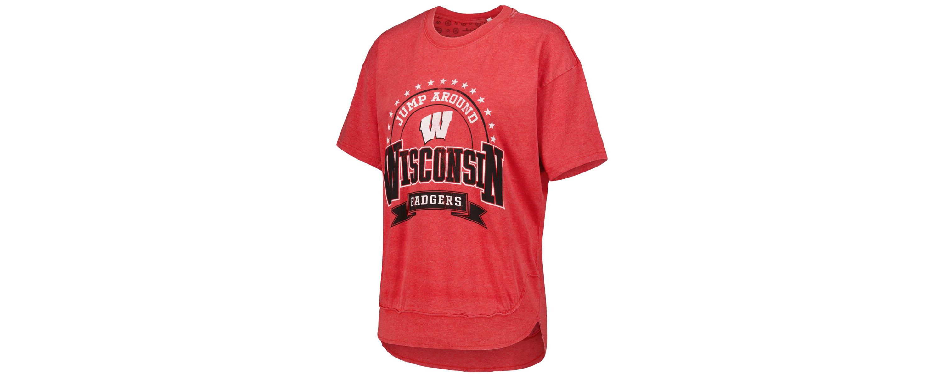 NCAA Wisconsin Badgers Vintage Wash Poncho Captain T-Shirt