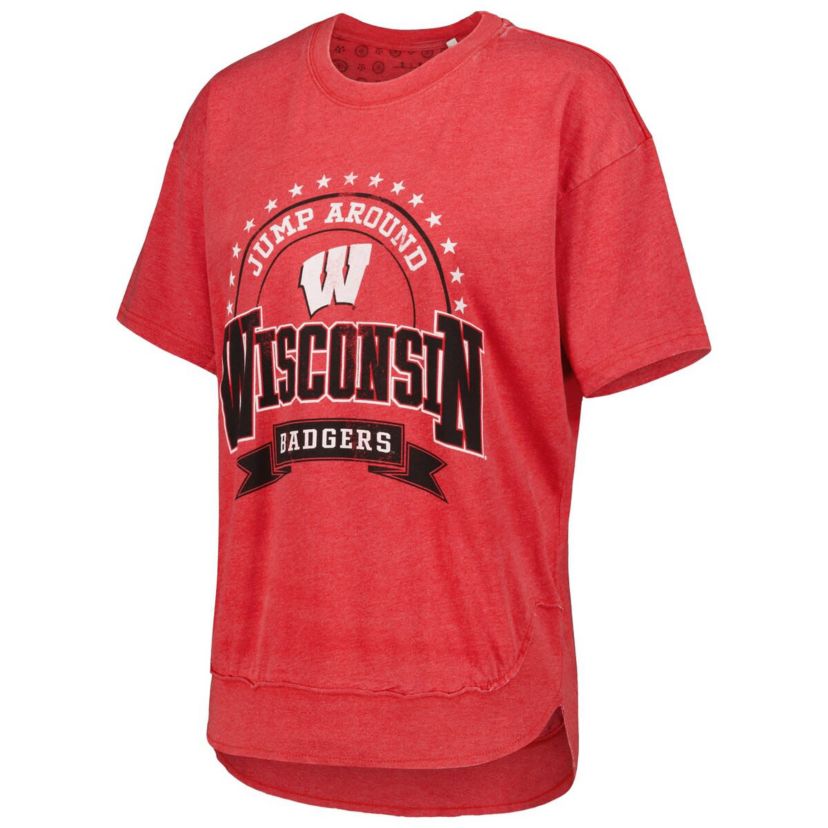 NCAA Wisconsin Badgers Vintage Wash Poncho Captain T-Shirt