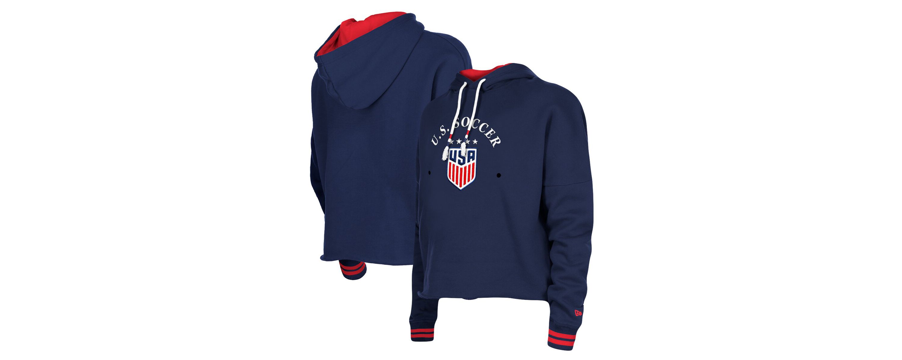 Olympics 5th & Ocean by USWNT Athleisure Cropped Fleece Pullover Hoodie