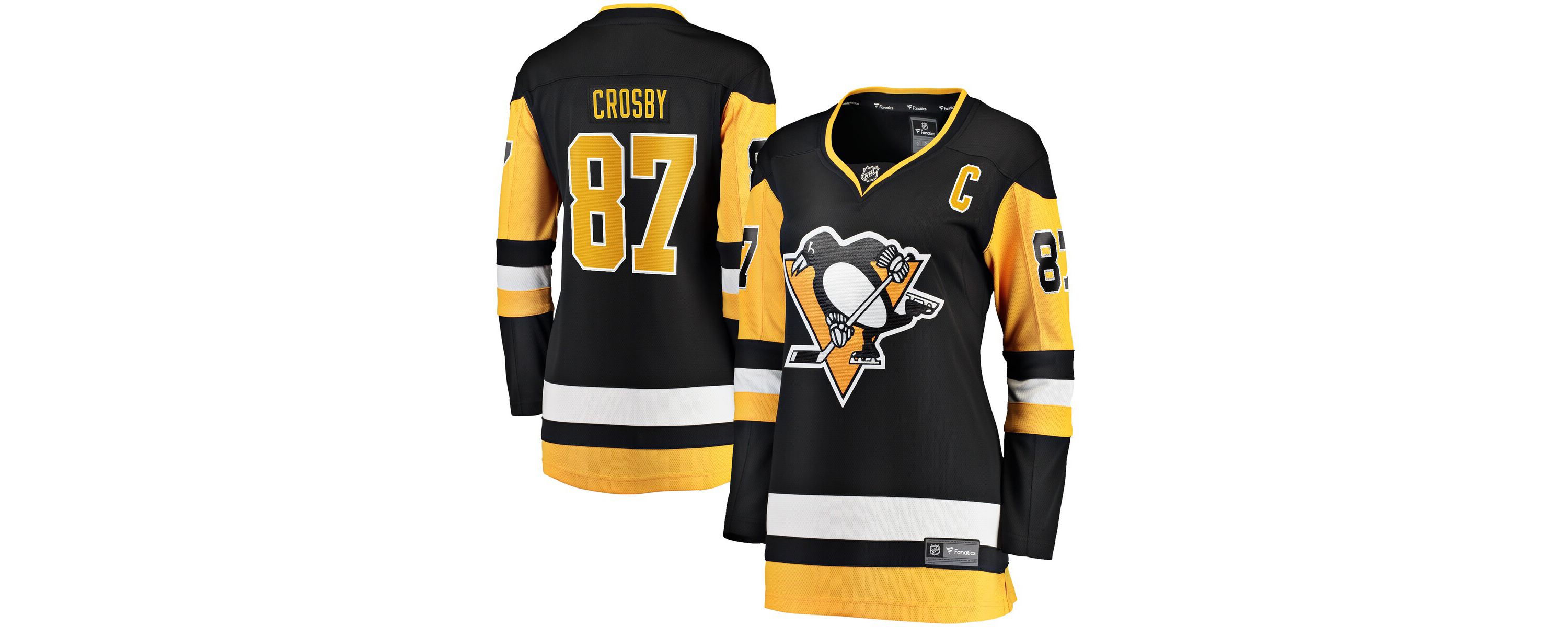 NHL Fanatics Sidney Crosby Pittsburgh Penguins Captain Patch Home Breakaway Jersey